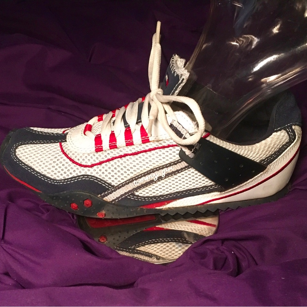 Tommy Hilfiger White and Navy Sneakers